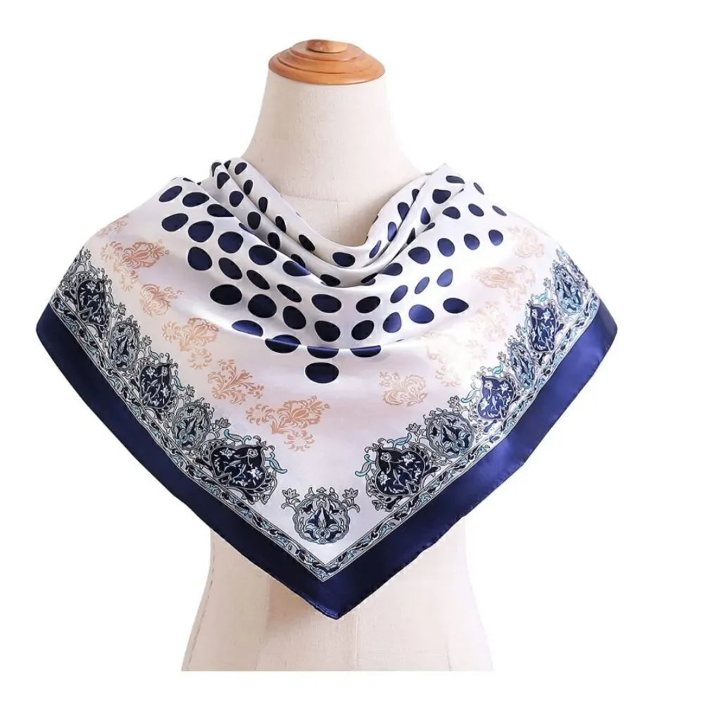 Blue dot Silky Scarf